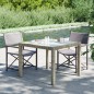 vidaXL Mesa jardín vidrio templado ratán sintético 90x90x75 cm gris vidaXL Mesa jardín vidrio templado ratán sintético 90x90x75 cm gris