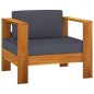 vidaXL Muebles de jardín madera maciza 5 pzas con cojines gris oscuro vidaXL Muebles de jardín madera maciza 5 pzas con cojines gris oscuro