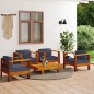 vidaXL Muebles de jardín madera maciza 5 pzas con cojines gris oscuro vidaXL Muebles de jardín madera maciza 5 pzas con cojines gris oscuro