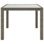vidaXL Mesa jardín vidrio templado ratán sintético 90x90x75 cm gris vidaXL Mesa jardín vidrio templado ratán sintético 90x90x75 cm gris
