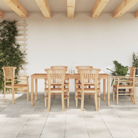 vidaXL Juego de comedor de jardín 7 piezas madera maciza de teca