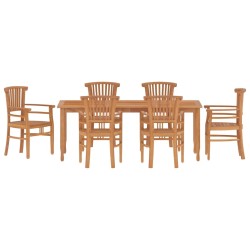 vidaXL Juego de comedor de jardín 7 piezas madera maciza de teca