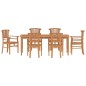 vidaXL Juego de comedor de jardín 7 piezas madera maciza de teca vidaXL Juego de comedor de jardín 7 piezas madera maciza de teca