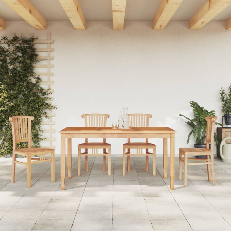 vidaXL Juego de comedor para jardín 5 piezas madera maciza de teca vidaXL Juego de comedor para jardín 5 piezas madera maciza de teca