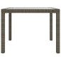 vidaXL Mesa jardín vidrio templado ratán sintético 90x90x75 cm gris vidaXL Mesa jardín vidrio templado ratán sintético 90x90x75 cm gris