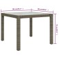 vidaXL Mesa jardín vidrio templado ratán sintético 90x90x75 cm gris vidaXL Mesa jardín vidrio templado ratán sintético 90x90x75 cm gris