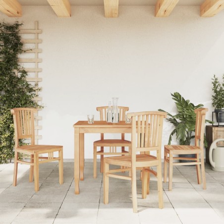vidaXL Juego de comedor para jardín 5 piezas madera maciza de teca