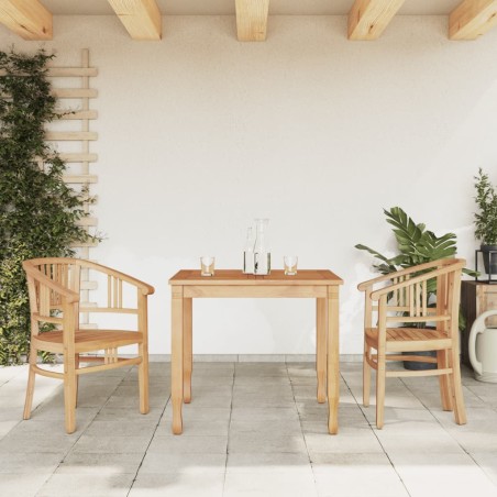 vidaXL Juego de comedor para jardín 3 pzas madera maciza de teca