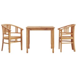 vidaXL Juego de comedor para jardín 3 pzas madera maciza de teca
