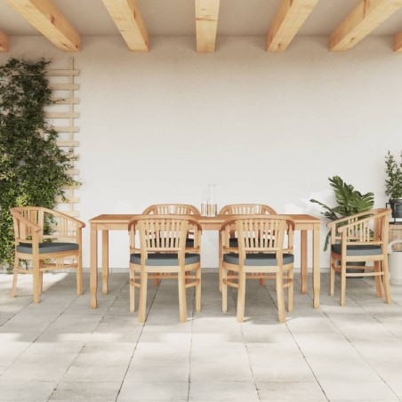 vidaXL Juego de comedor de jardín 7 piezas madera maciza de teca