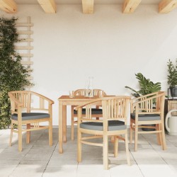 vidaXL Juego de comedor para jardín 5 piezas madera maciza de teca