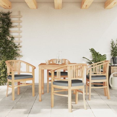 vidaXL Juego de comedor para jardín 5 piezas madera maciza de teca