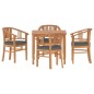 vidaXL Juego de comedor para jardín 5 piezas madera maciza de teca vidaXL Juego de comedor para jardín 5 piezas madera maciza de teca