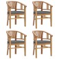 vidaXL Juego de comedor para jardín 5 piezas madera maciza de teca vidaXL Juego de comedor para jardín 5 piezas madera maciza de teca