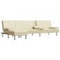 vidaXL Sofá cama forma de L cuero sintético color crema 255x140x70 cm vidaXL Sofá cama forma de L cuero sintético color crema 255x140x70 cm