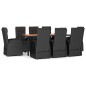 vidaXL Set de comedor de jardín 9 pzas y cojines ratán sintético negro vidaXL Set de comedor de jardín 9 pzas y cojines ratán sintético negro