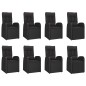 vidaXL Set de comedor de jardín 9 pzas y cojines ratán sintético negro vidaXL Set de comedor de jardín 9 pzas y cojines ratán sintético negro