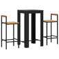 vidaXL Mesa bar y taburetes jardín 3 pzas madera acacia ratán PE negro vidaXL Mesa bar y taburetes jardín 3 pzas madera acacia ratán PE negro
