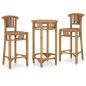 vidaXL Set mesa y sillas de bar de jardín 3 pzas madera maciza de teca vidaXL Set mesa y sillas de bar de jardín 3 pzas madera maciza de teca