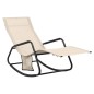 vidaXL Tumbona de acero y tela textilene crema vidaXL Tumbona de acero y tela textilene crema