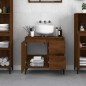 vidaXL Armario de baño madera contrachapada marrón roble 65x33x60 cm vidaXL Armario de baño madera contrachapada marrón roble 65x33x60 cm
