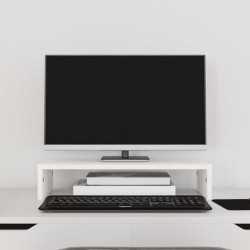vidaXL Soporte de monitor madera maciza de pino blanco 50x27x10 cm