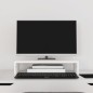 vidaXL Soporte de monitor madera maciza de pino blanco 50x27x10 cm