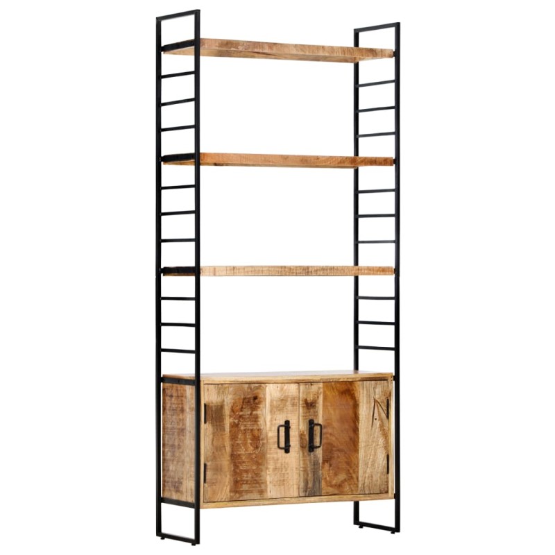 vidaXL Estantería de 4 niveles madera de mango rugosa 80x30x180 cm vidaXL Estantería de 4 niveles madera de mango rugosa 80x30x180 cm