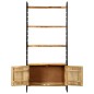 vidaXL Estantería de 4 niveles madera de mango rugosa 80x30x180 cm vidaXL Estantería de 4 niveles madera de mango rugosa 80x30x180 cm