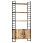vidaXL Estantería de 4 niveles madera de mango rugosa 80x30x180 cm vidaXL Estantería de 4 niveles madera de mango rugosa 80x30x180 cm