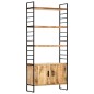 vidaXL Estantería de 4 niveles madera de mango rugosa 80x30x180 cm vidaXL Estantería de 4 niveles madera de mango rugosa 80x30x180 cm