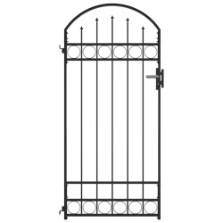 vidaXL Puerta de jardín con arco de acero negro 89x200 cm
