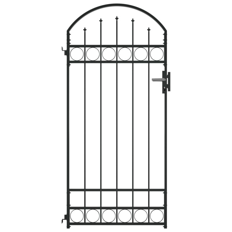 vidaXL Puerta de jardín con arco de acero negro 89x200 cm vidaXL Puerta de jardín con arco de acero negro 89x200 cm