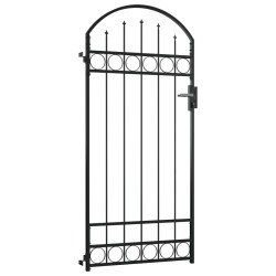 vidaXL Puerta de jardín con arco de acero negro 89x200 cm