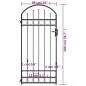 vidaXL Puerta de jardín con arco de acero negro 89x200 cm vidaXL Puerta de jardín con arco de acero negro 89x200 cm
