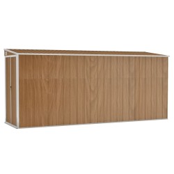 vidaXL Cobertizo jardín pared acero galvanizado marrón 118x382x178 cm