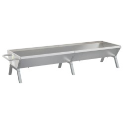 vidaXL Bandeja para barbacoa acero inoxidable plateado 158x42x31 cm