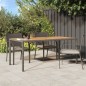 vidaXL Mesa de jardín madera acacia ratán sintético gris 190x90x75 cm vidaXL Mesa de jardín madera acacia ratán sintético gris 190x90x75 cm