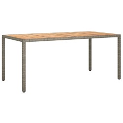 vidaXL Mesa de jardín madera acacia ratán sintético gris 190x90x75 cm