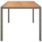 vidaXL Mesa de jardín madera acacia ratán sintético gris 190x90x75 cm vidaXL Mesa de jardín madera acacia ratán sintético gris 190x90x75 cm