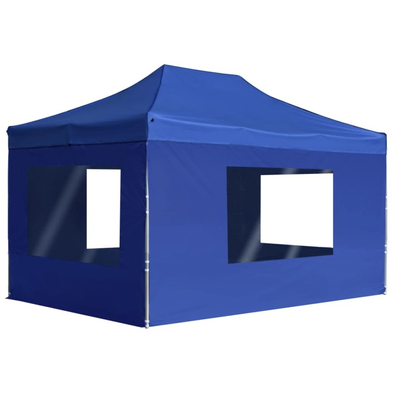 vidaXL Carpa plegable profesional con paredes aluminio azul 4,5x3 m