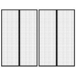 vidaXL Mosquiteras para puerta bloque magnético 2 uds negro 220x130 cm