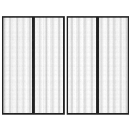 vidaXL Mosquiteras para puerta bloque magnético 2 uds negro 220x130 cm