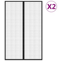 vidaXL Mosquiteras para puerta bloque magnético 2 uds negro 220x130 cm