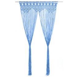 vidaXL Cortina de macramé algodón azul 140x240 cm