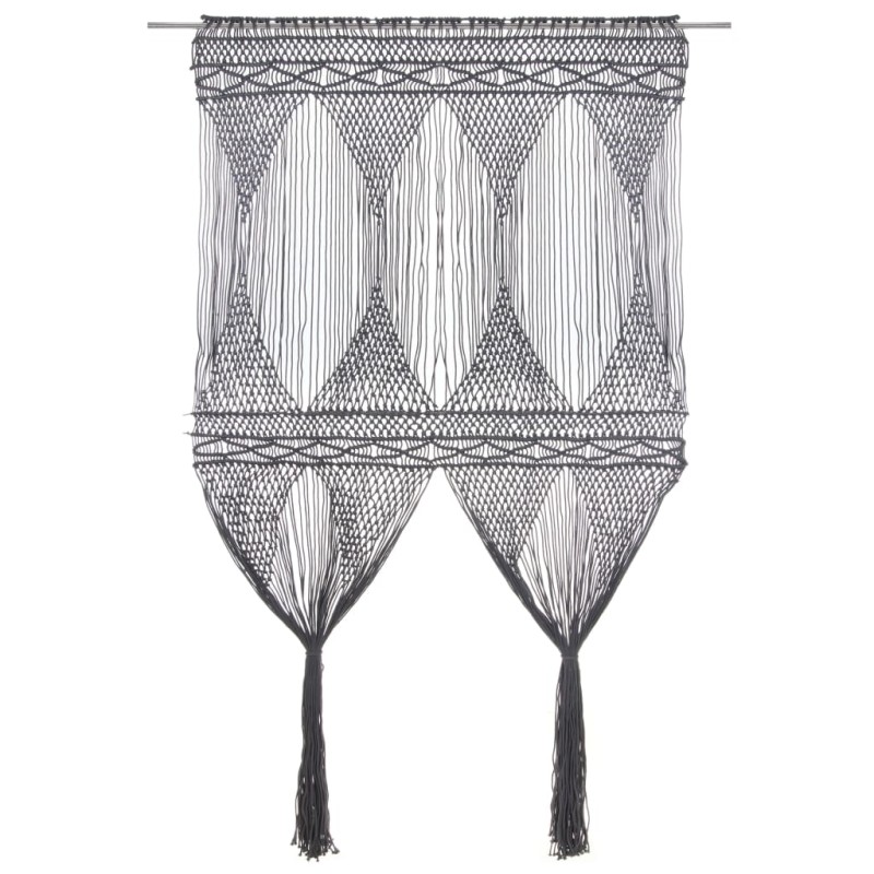 vidaXL Cortina de macramé algodón gris antracita 140x240 cm