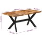 vidaXL Mesa de comedor madera maciza de mango sin tratar 160x80x75 cm vidaXL Mesa de comedor madera maciza de mango sin tratar 160x80x75 cm