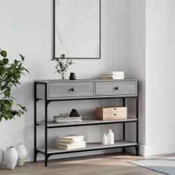 vidaXL Mesa consola madera de ingeniería gris Sonoma 100x25x75 cm