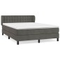 vidaXL Cama box spring con colchón terciopelo gris oscuro 140x190 cm vidaXL Cama box spring con colchón terciopelo gris oscuro 140x190 cm