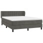 vidaXL Cama box spring con colchón terciopelo gris oscuro 140x190 cm vidaXL Cama box spring con colchón terciopelo gris oscuro 140x190 cm
